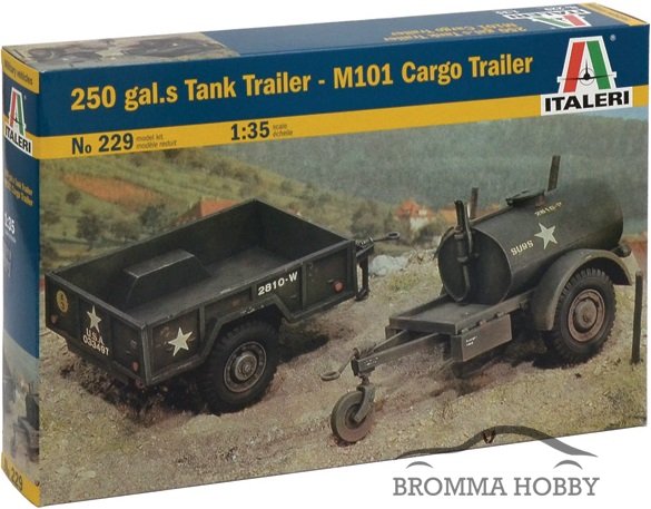 250 gal.s Tank Trailer & M101 Cargo Trailer - Click Image to Close