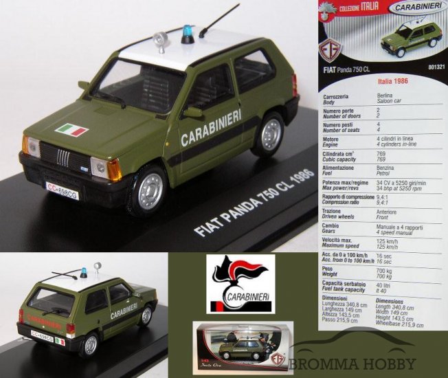 Fiat Panda 750 CL (1986) - Carabinieri - Klicka på bilden för att stänga